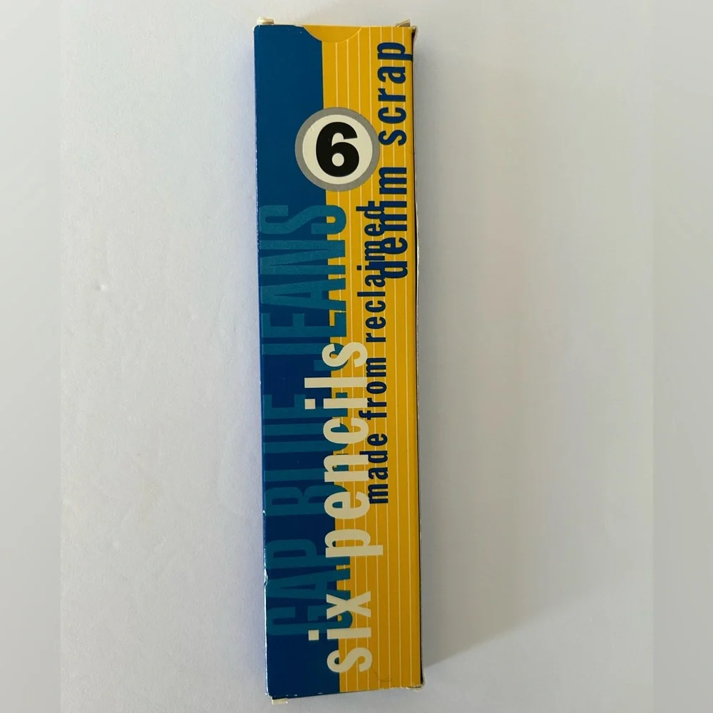 Vintage 90’s GAP Blue Jeans Denim Graphite 6 Pencil Set - Made from Denim Scrap